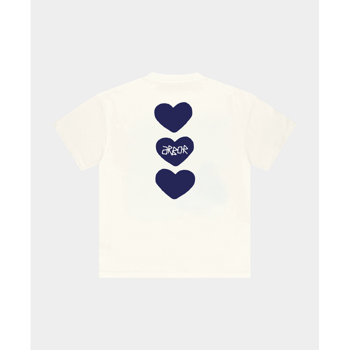 Arbor Antwerp Blue Triple Heart T-shirt - White