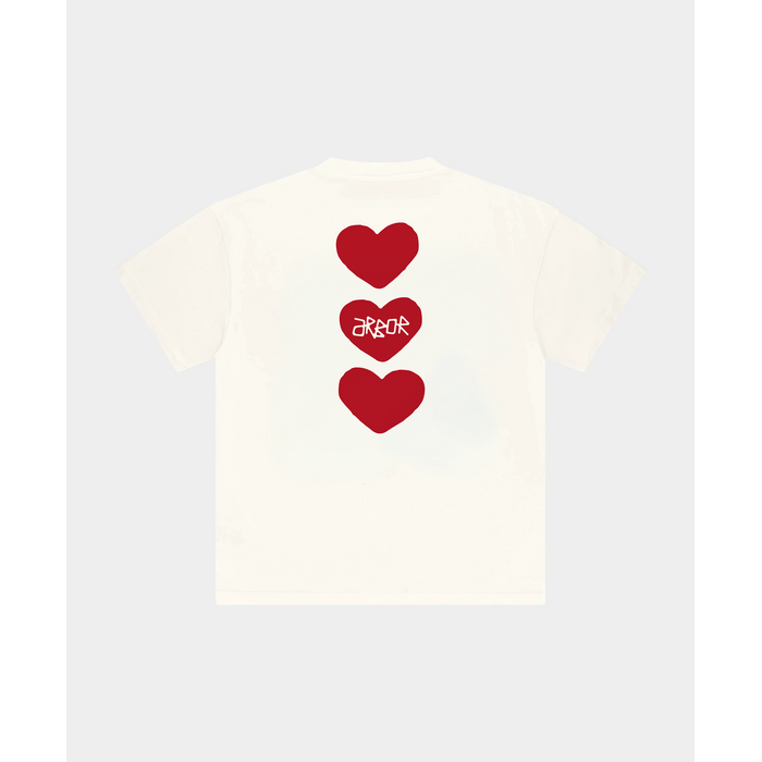 Arbor Antwerp Red Triple Heart T-shirt - White