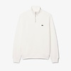 Sweatshirt Zippé Interlock Col Montant - Blanc
