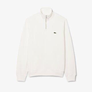Lacoste Sweatshirt Zippé Interlock Col Montant - Blanc