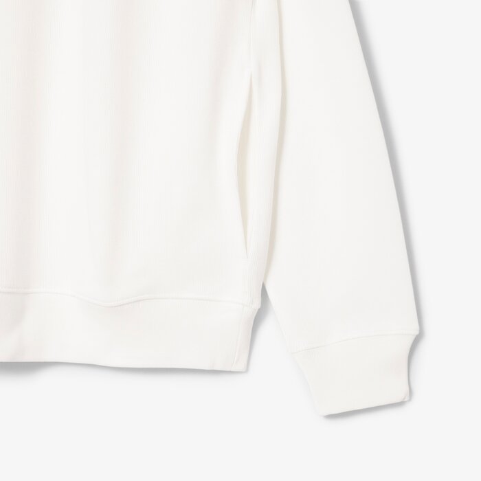 Lacoste Sweatshirt Zippé Interlock Col Montant - Blanc