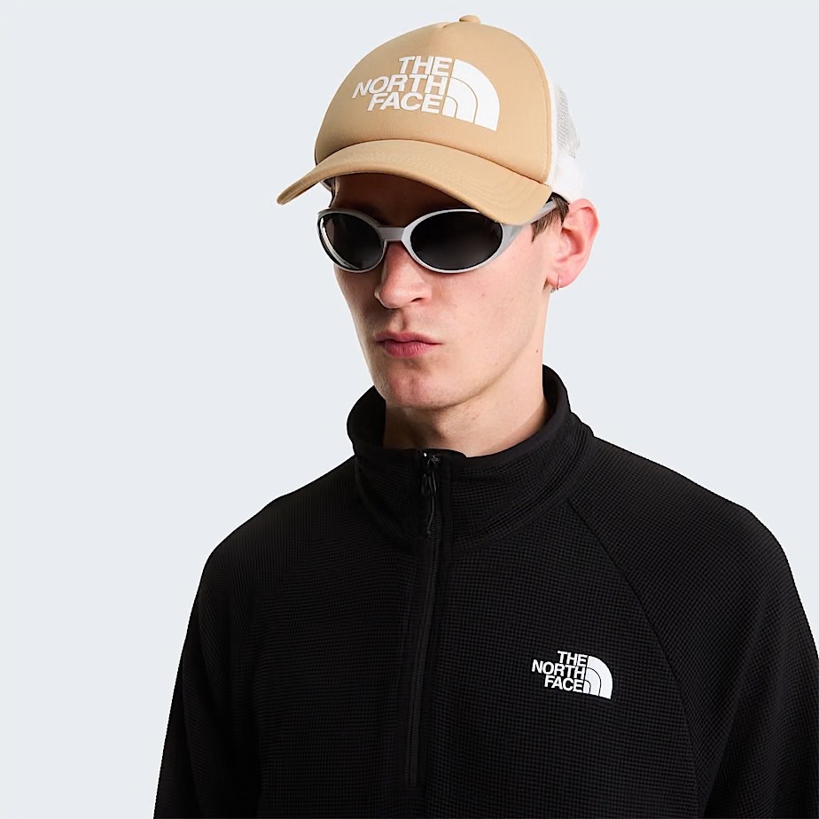 The North Face TNF Logo Trucker - Khaki Stone/TNF White