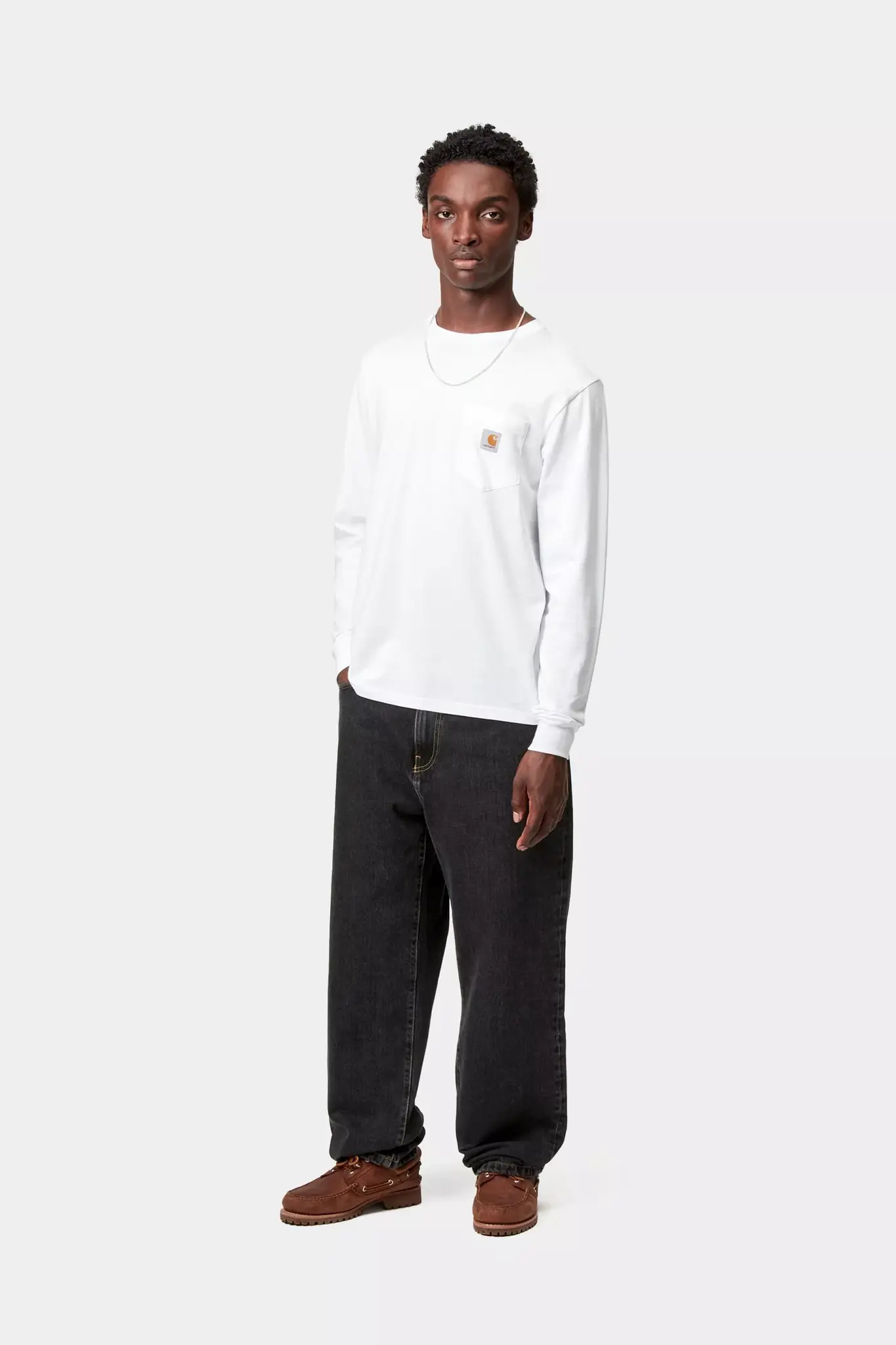 Carhartt WIP Aaron Pant - Black Stone Washed