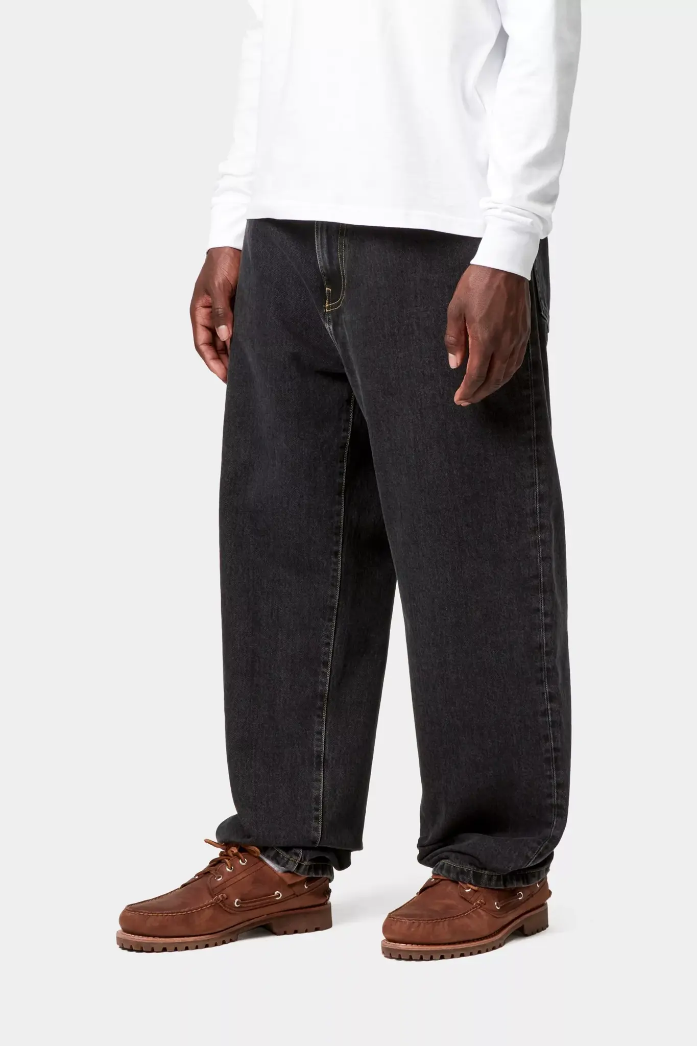 Carhartt WIP Aaron Pant - Black Stone Washed