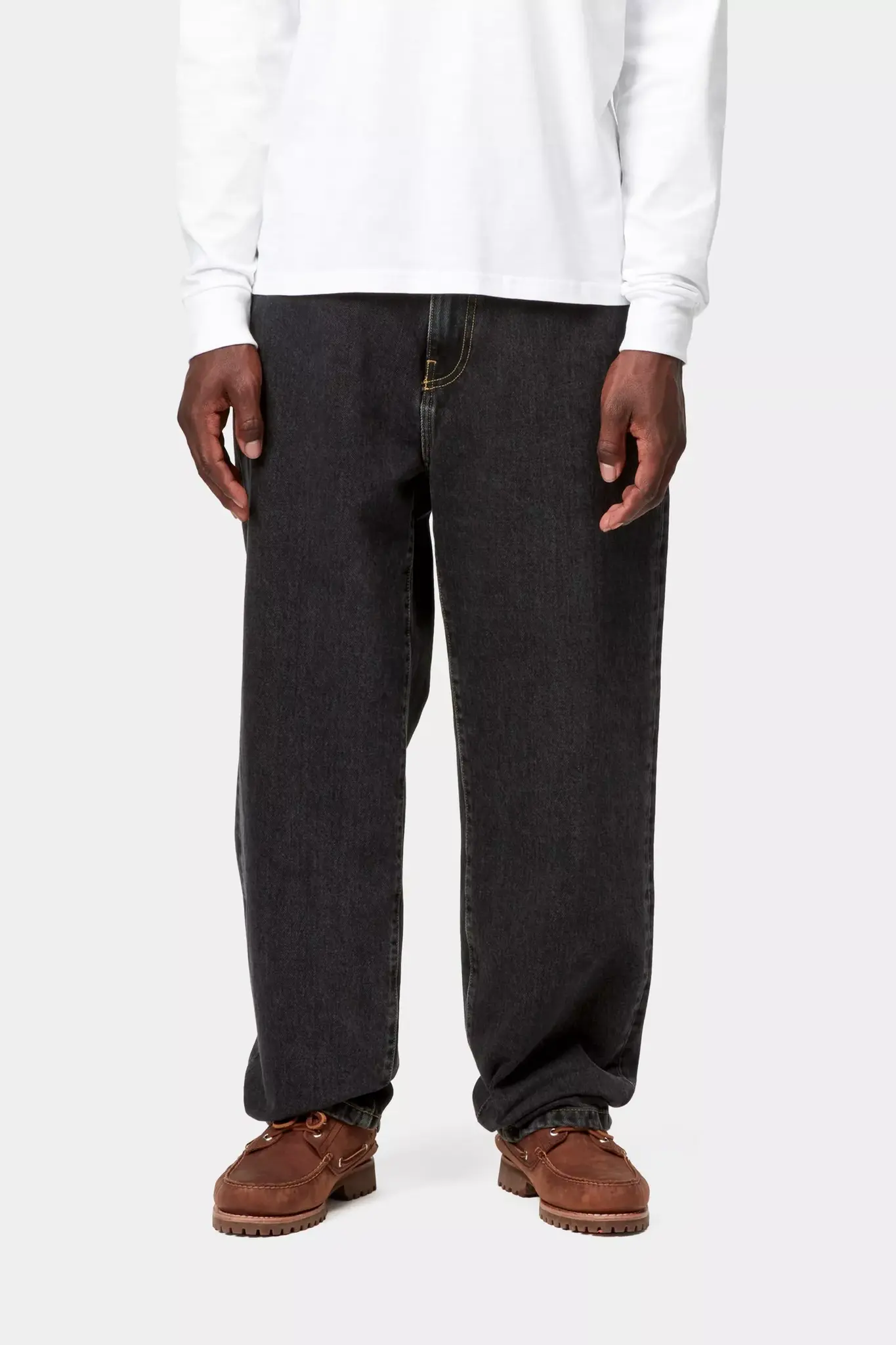 Carhartt WIP Aaron Pant - Black Stone Washed
