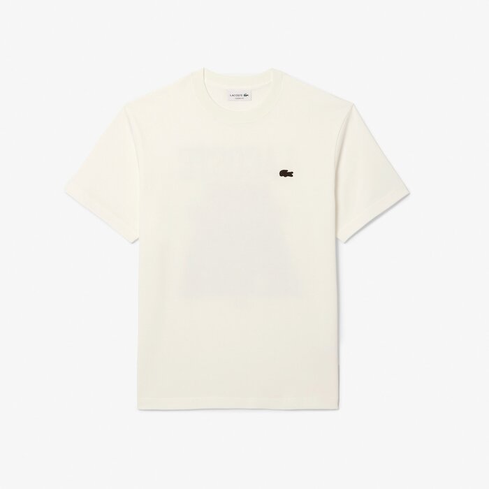 Lacoste T-shirt Coton Epais Imprimé - Blanc