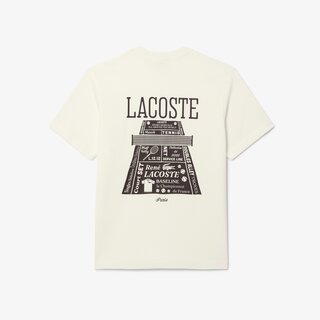 Lacoste T-shirt Coton Epais Imprimé - Blanc