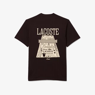 Lacoste T-shirt Coton Epais Imprimé - Marron