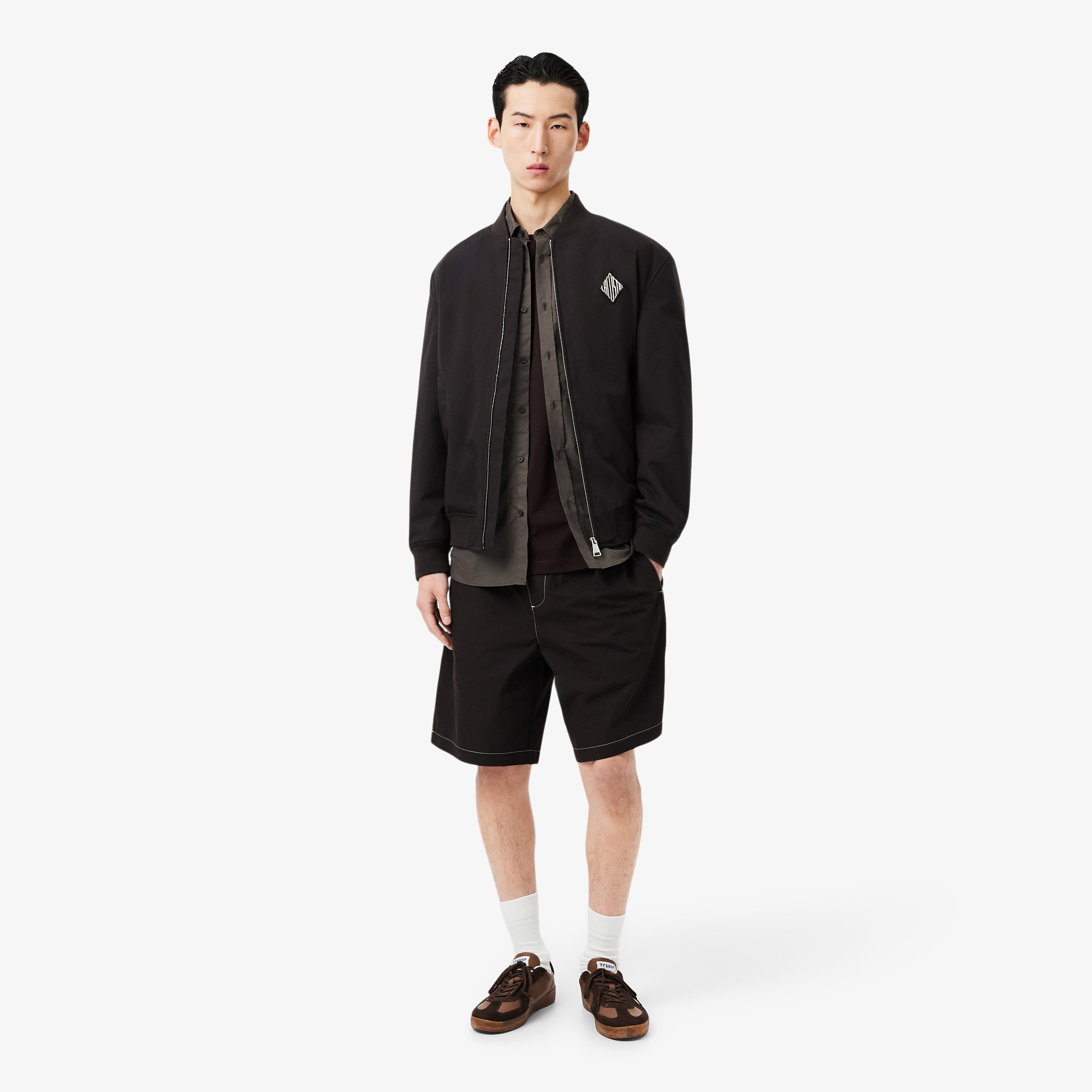 Lacoste T-shirt Coton Epais Imprimé - Marron