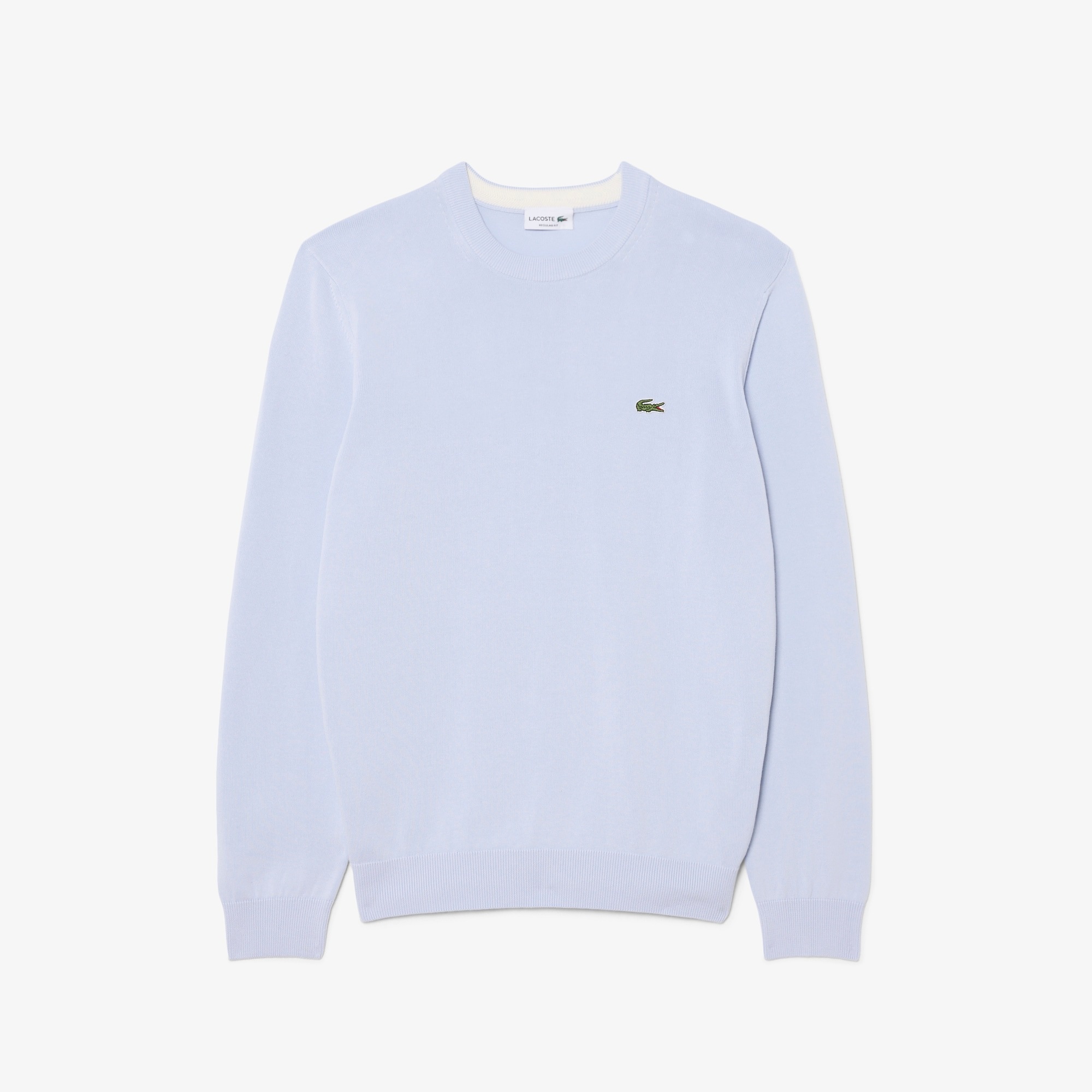 Lacoste Pull Coton Uni Col Rond - Bleu Clair