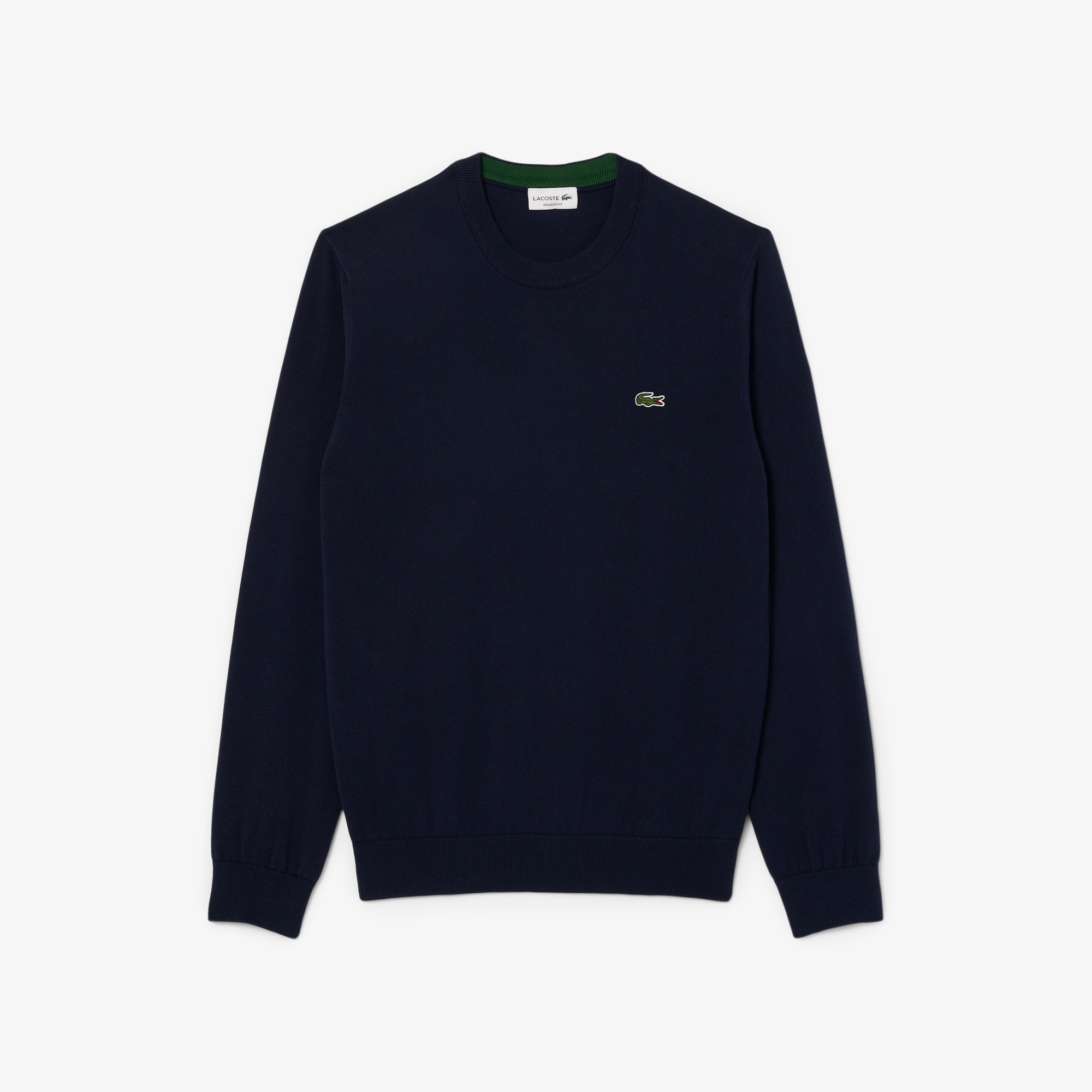 Lacoste Pull Coton Uni Col Rond - Bleu Marine