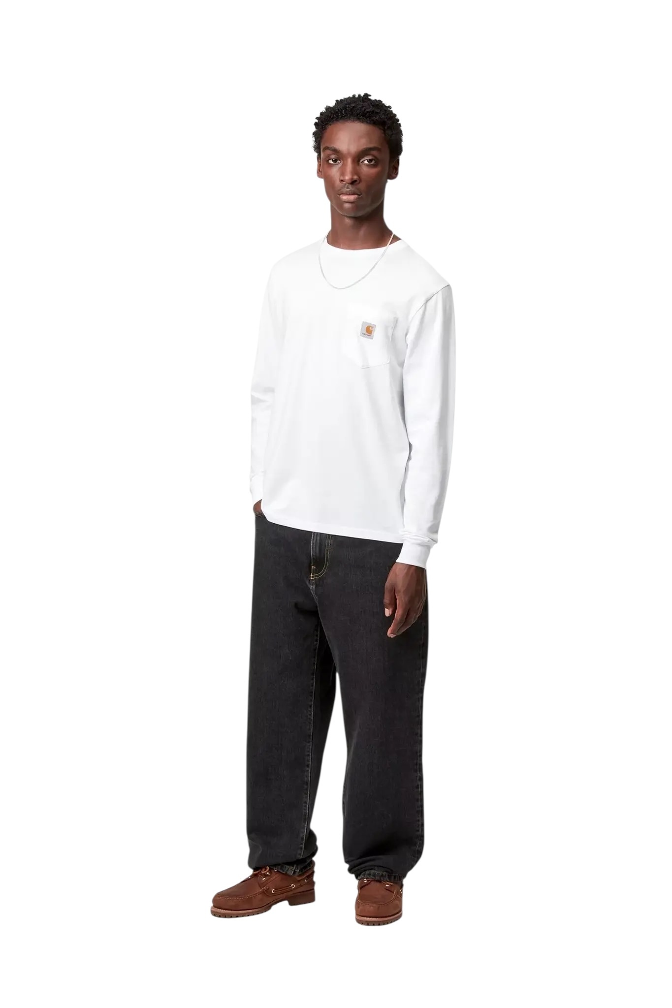 Carhartt WIP Aaron Pant - Black Stone Washed