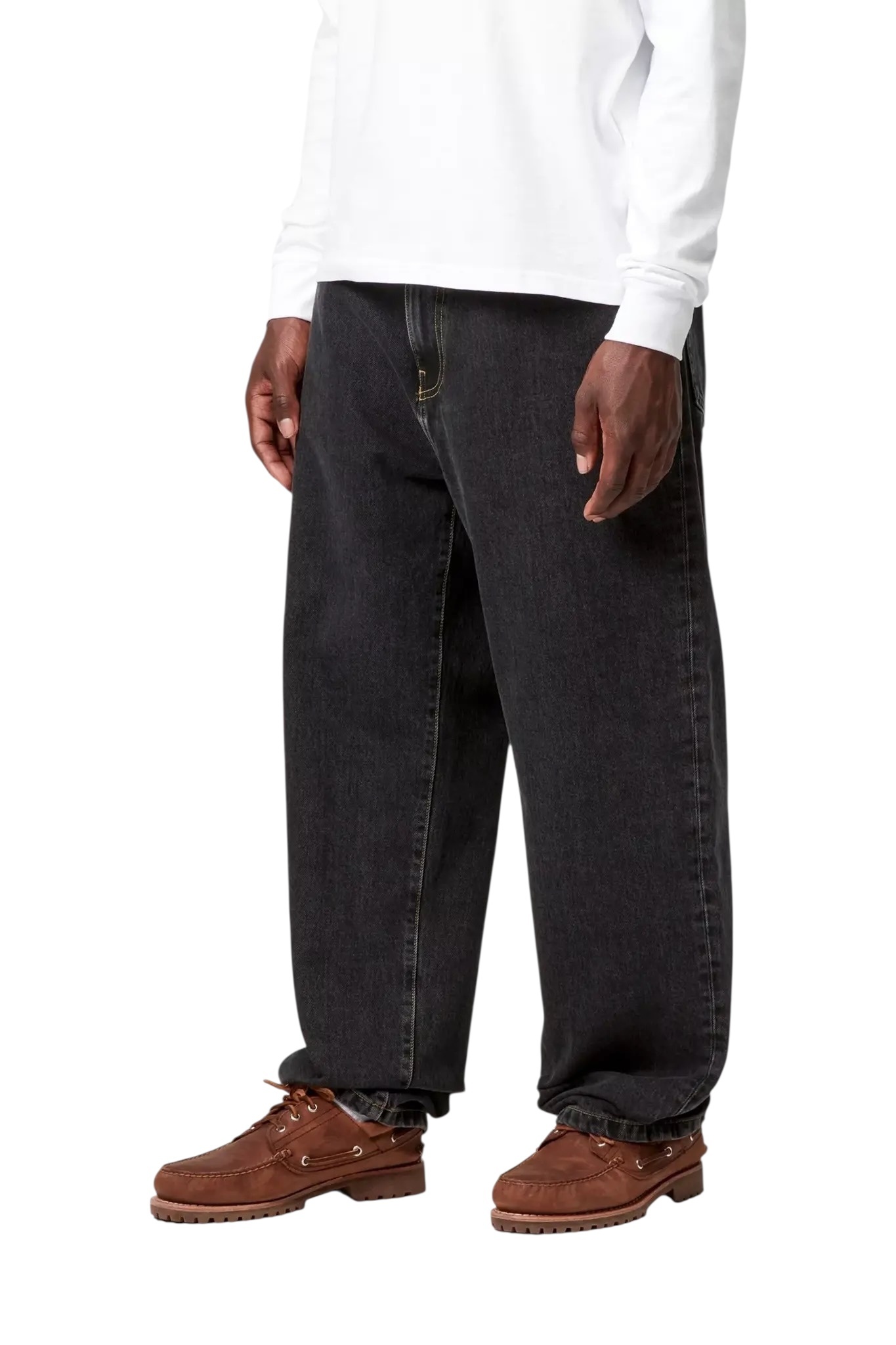 Carhartt WIP Aaron Pant - Black Stone Washed
