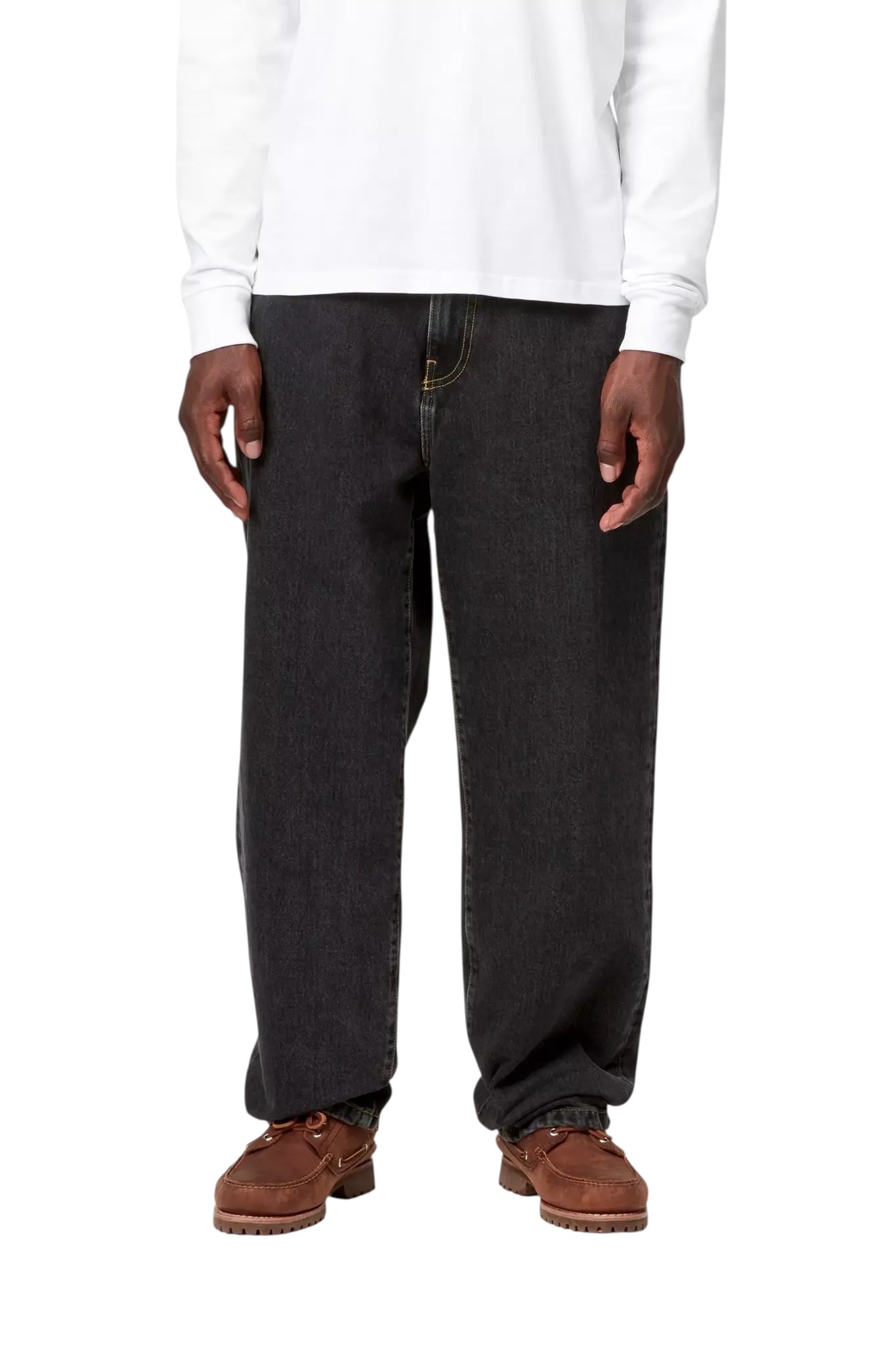 Carhartt WIP Aaron Pant - Black Stone Washed