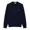 Pull Coton Uni Col Rond - Bleu Marine