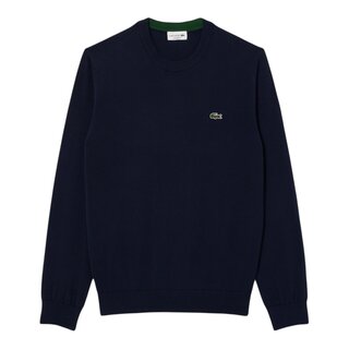 Lacoste Pull Coton Uni Col Rond - Bleu Marine