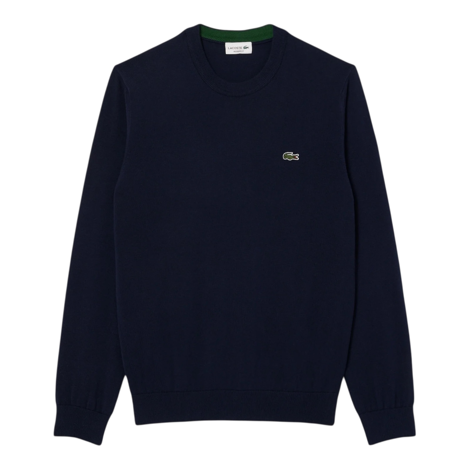 Lacoste Pull Coton Uni Col Rond - Bleu Marine
