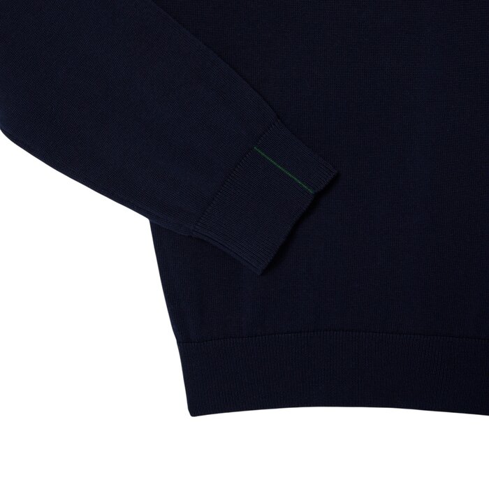 Lacoste Pull Coton Uni Col Rond - Bleu Marine