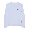 Pull Coton Uni Col Rond - Bleu Clair