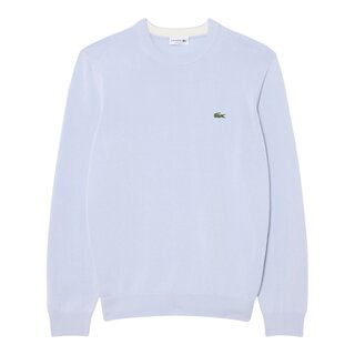 Lacoste Pull Coton Uni Col Rond - Bleu Clair
