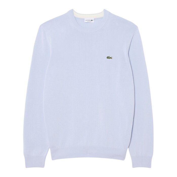Lacoste Pull Coton Uni Col Rond - Bleu Clair