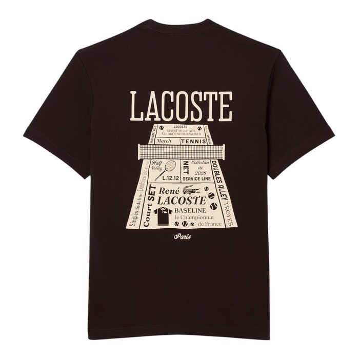 Lacoste T-shirt Coton Epais Imprimé - Marron