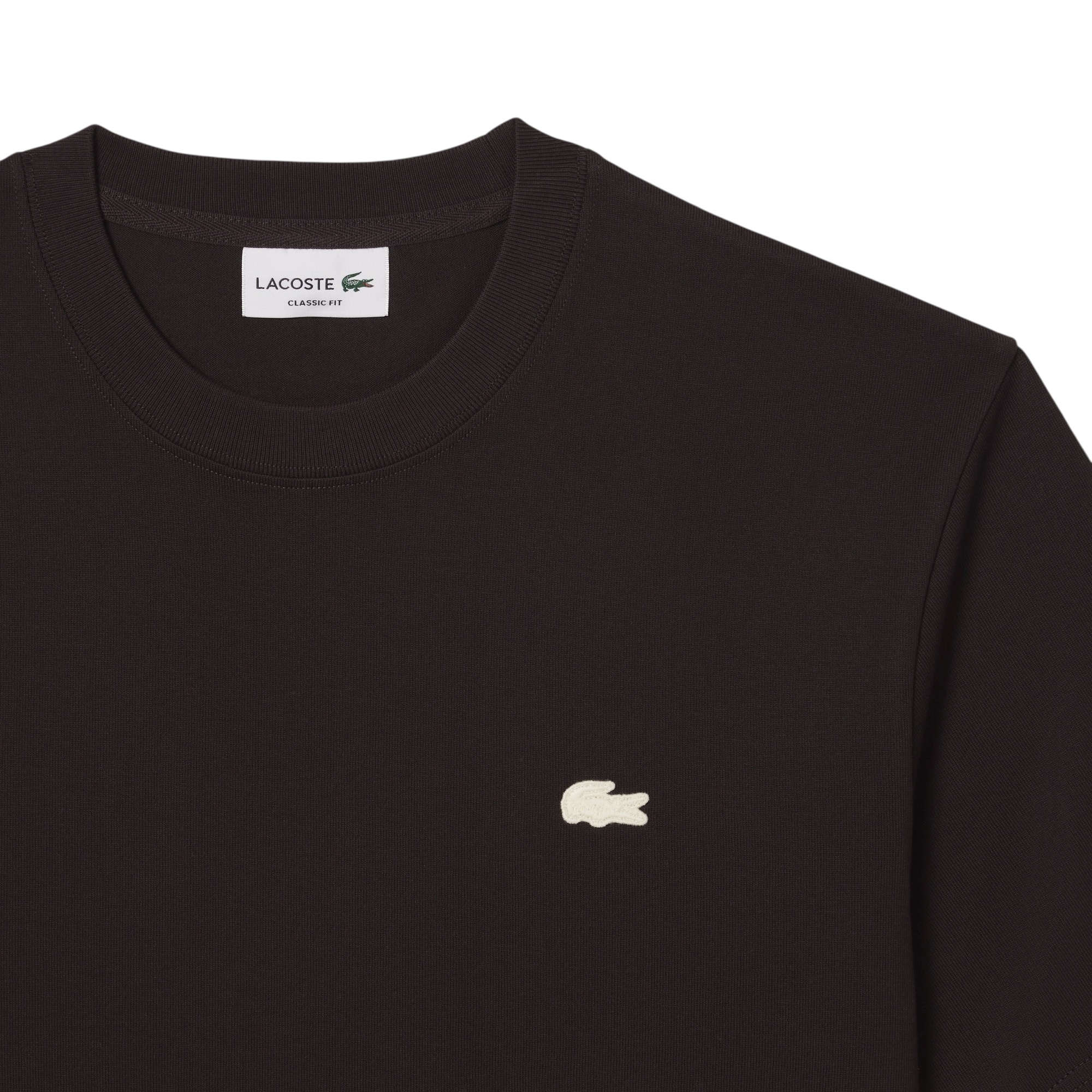Lacoste T-shirt Coton Epais Imprimé - Marron