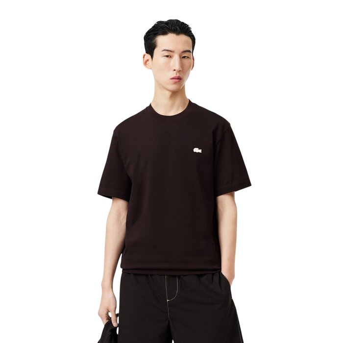 Lacoste T-shirt Coton Epais Imprimé - Marron