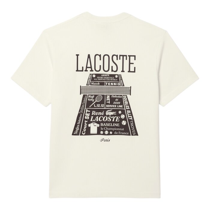 Lacoste T-shirt Coton Epais Imprimé - Blanc