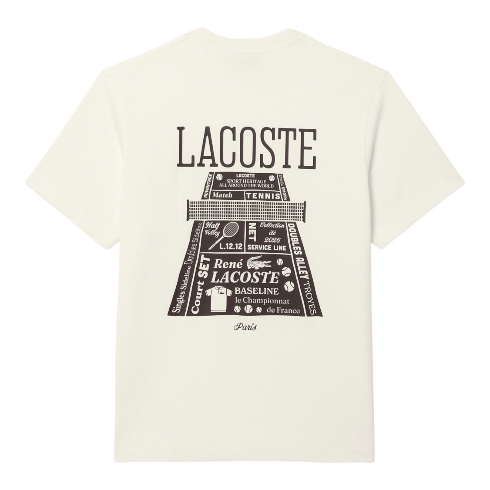 Lacoste T-shirt Coton Epais Imprimé - Blanc