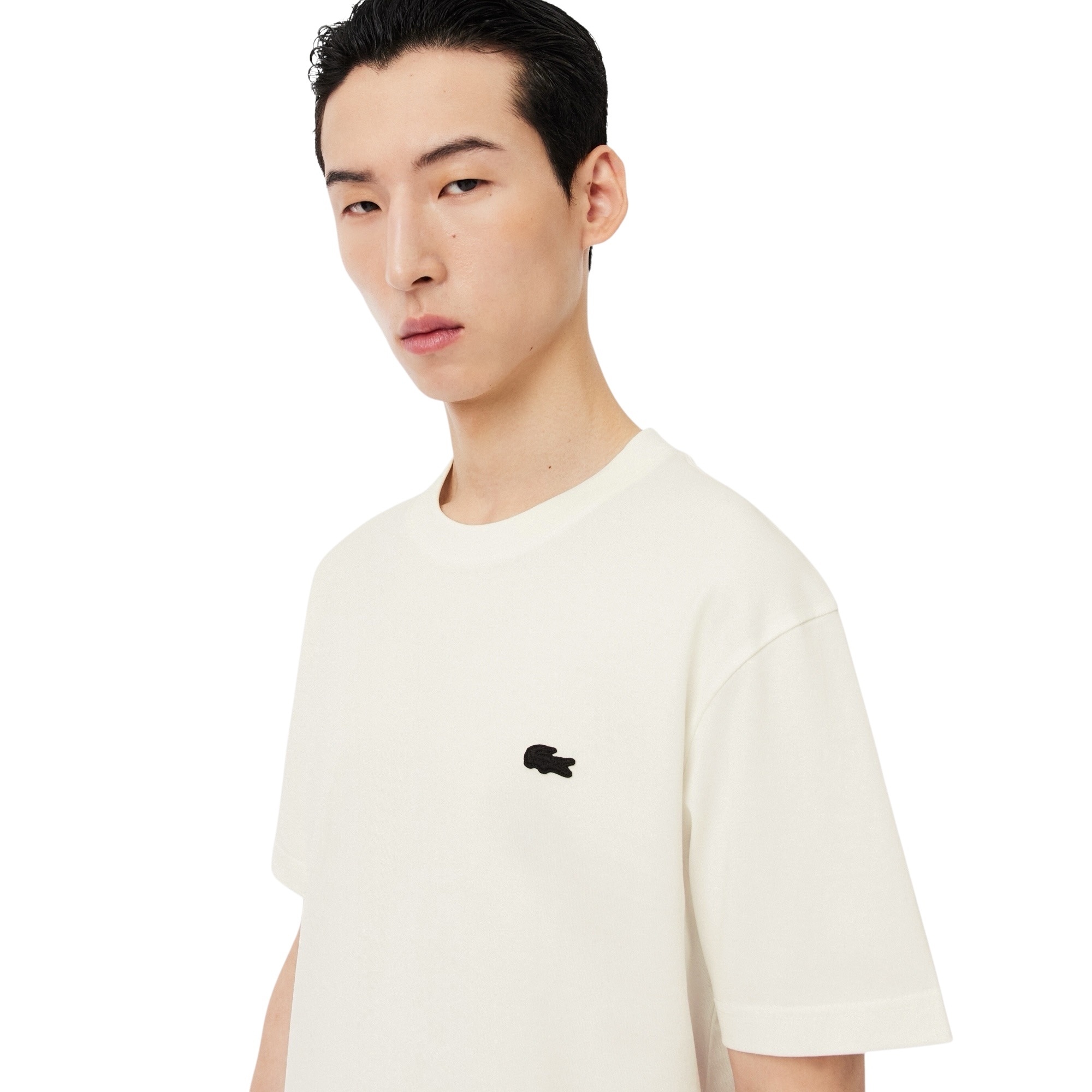 Lacoste T-shirt Coton Epais Imprimé - Blanc