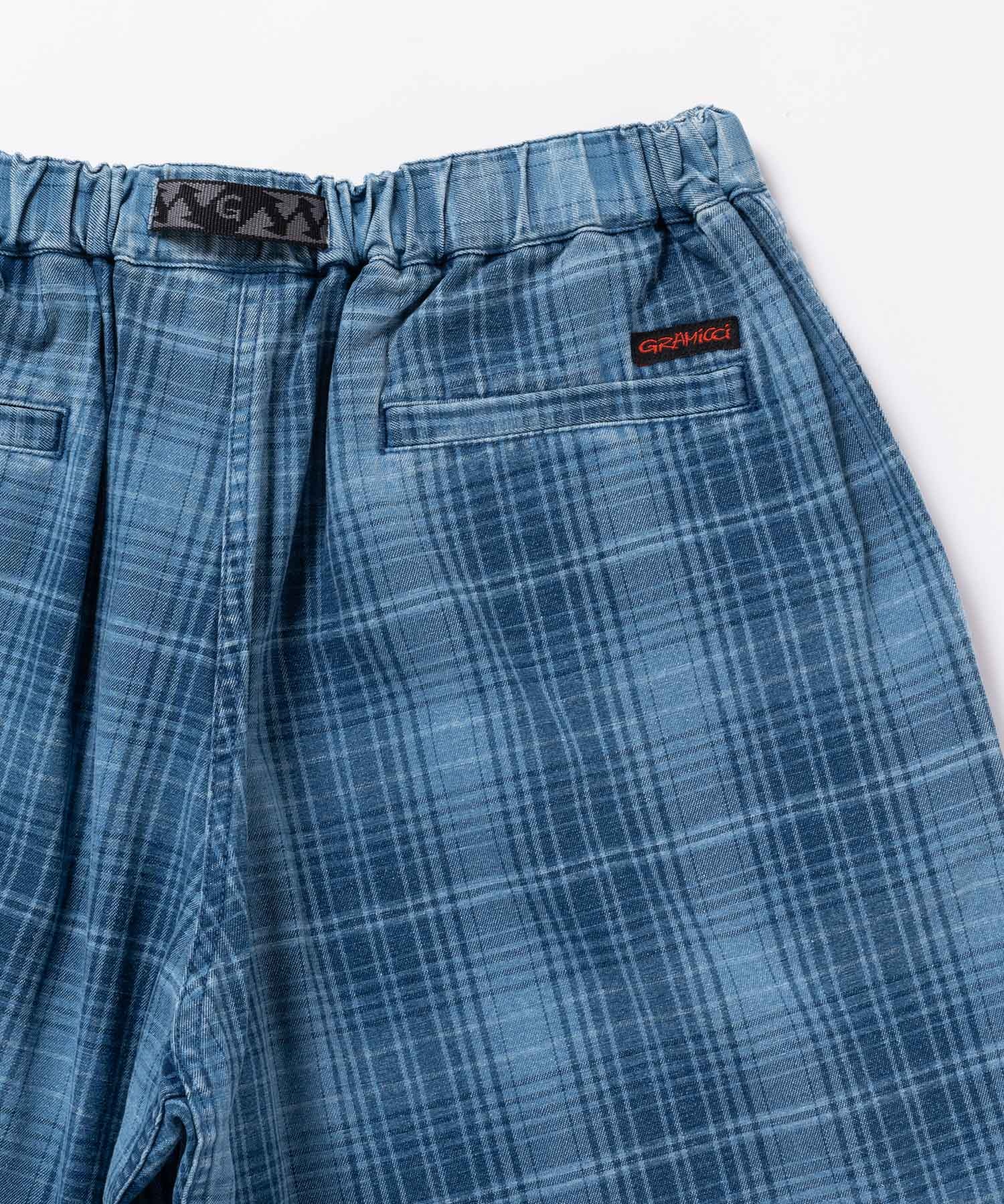 Gramicci Lagoon Short Denim Plaid - Indigo Checkered Plaid