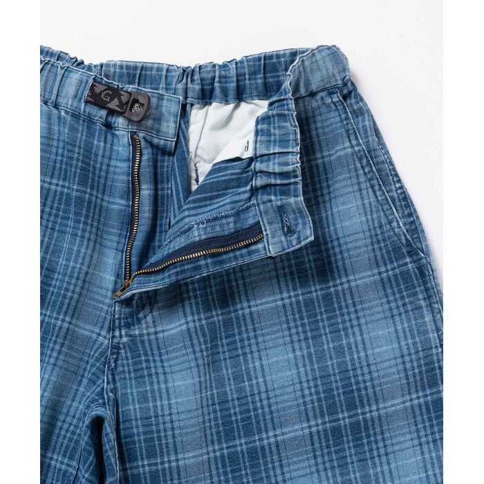 Gramicci Lagoon Short Denim Plaid - Indigo Checkered Plaid
