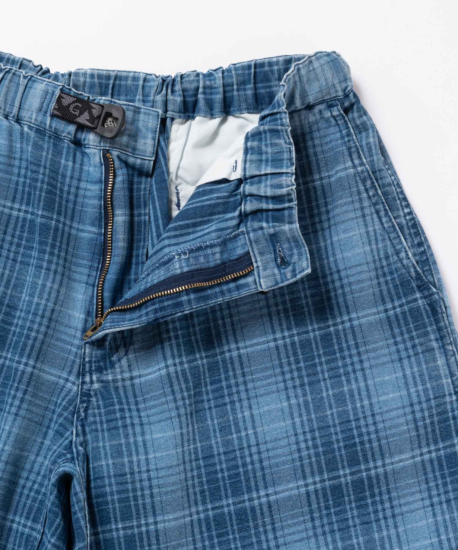 Gramicci Lagoon Short Denim Plaid - Indigo Checkered Plaid