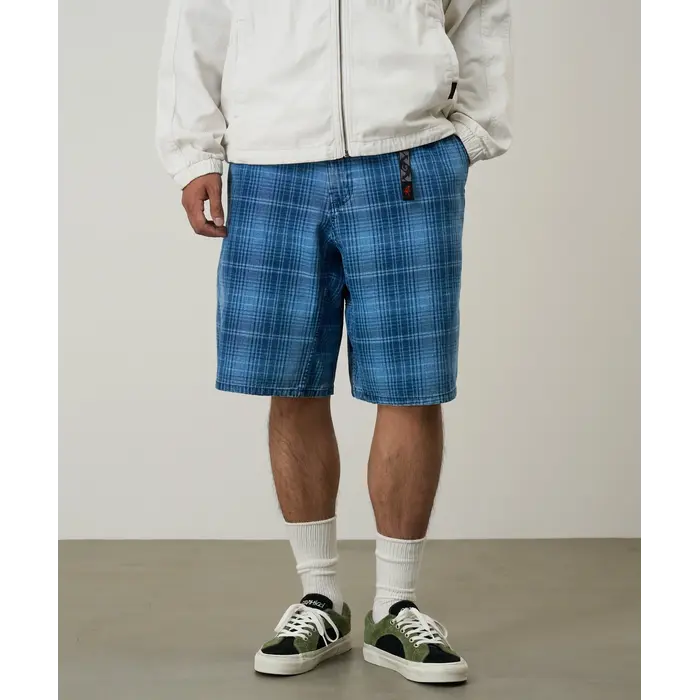 Gramicci Lagoon Short Denim Plaid - Indigo Checkered Plaid