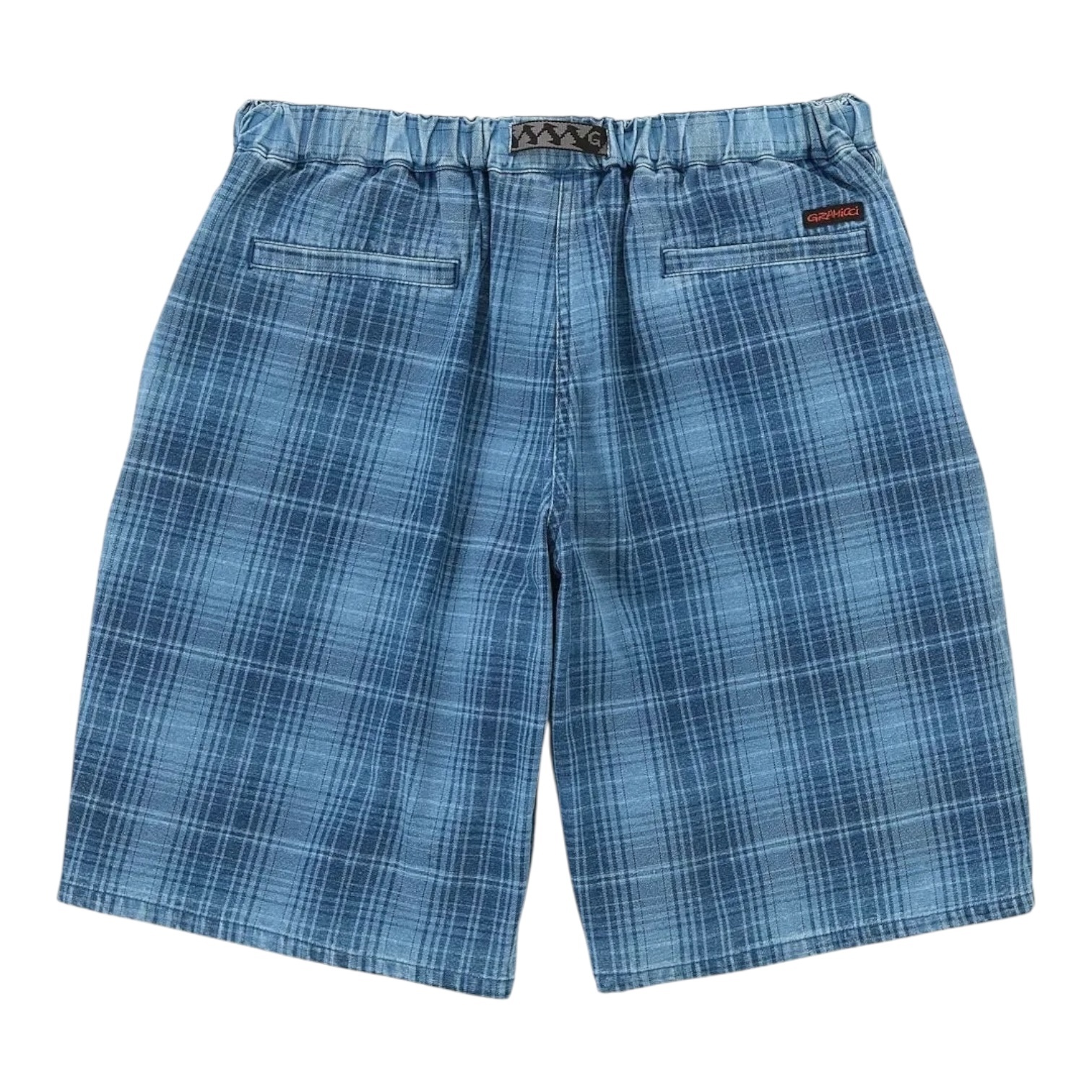 Gramicci Lagoon Short Denim Plaid - Indigo Checkered Plaid
