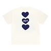 Blue Triple Heart T-shirt - White