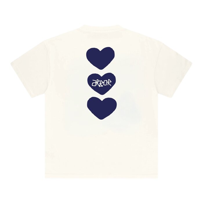 Arbor Antwerp Blue Triple Heart T-shirt - White