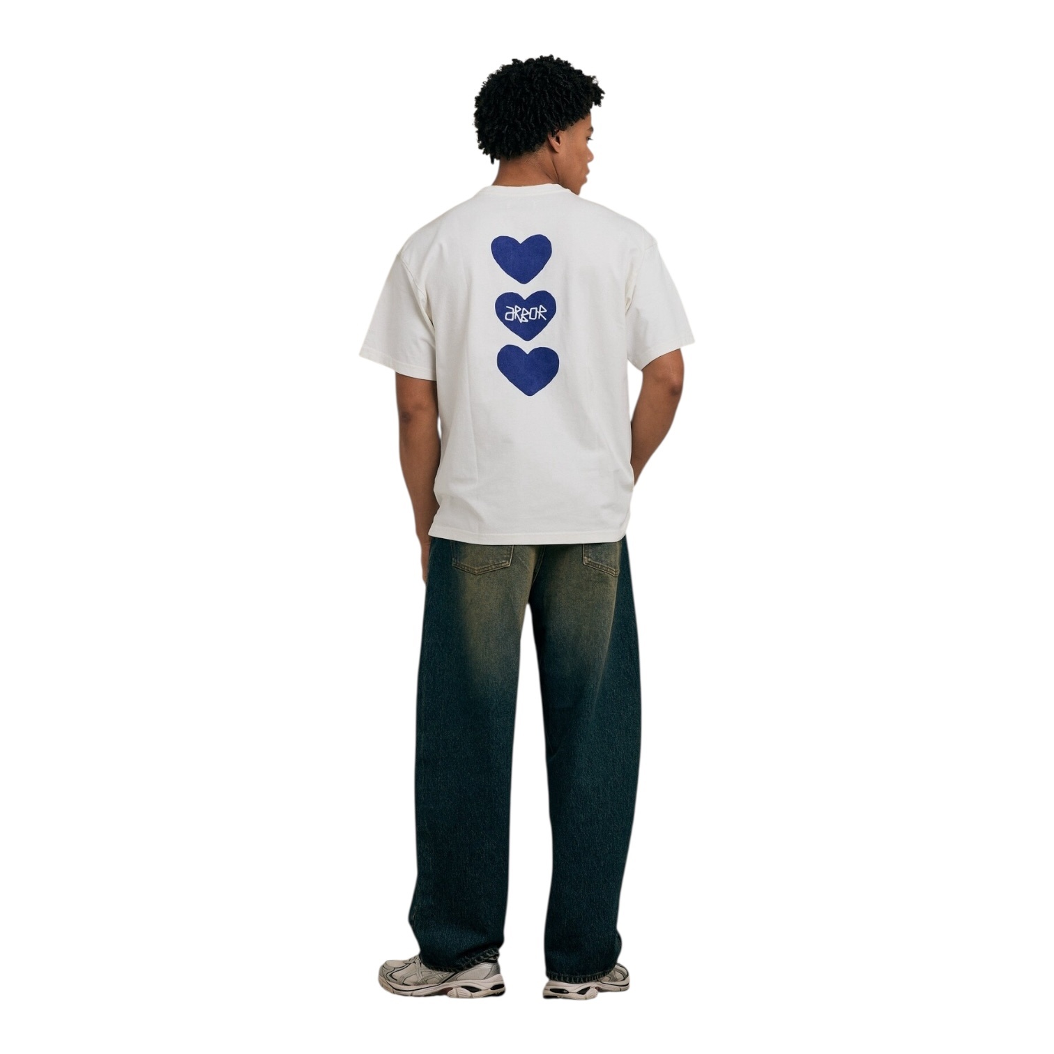 Arbor Antwerp Blue Triple Heart T-shirt - White