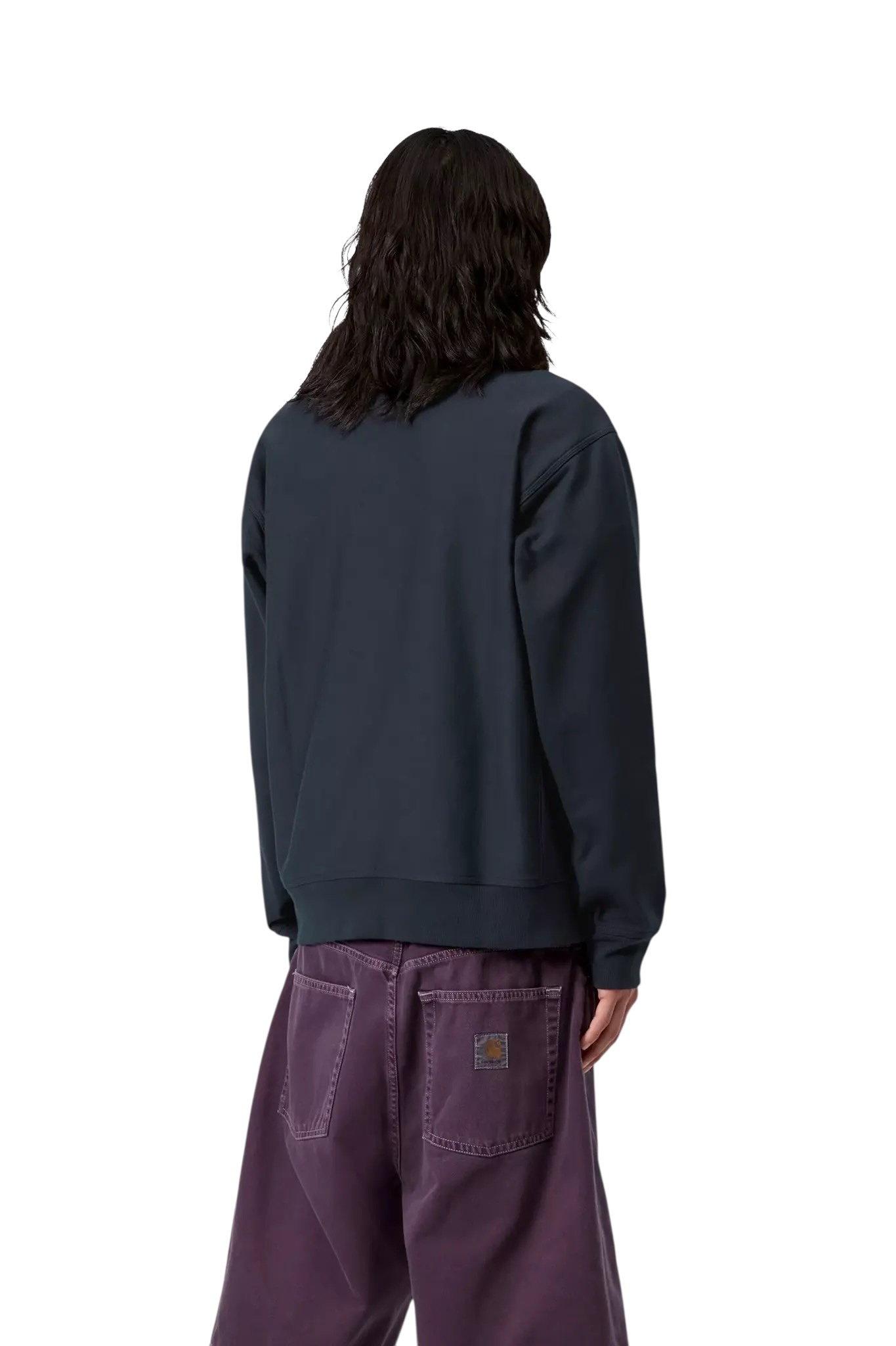 Carhartt WIP Half Zip American Script Sweat - Deep Night