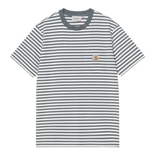 Carhartt WIP S/S Ezra Pocket T-Shirt - Ezra Stripe/Cozy Blue/Wax