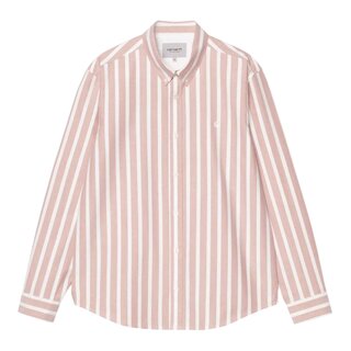 Carhartt WIP L/S Deven Shirt - Deven Stripe/Oxide Red/White
