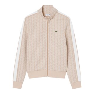 Lacoste Veste de survêtement zippée Paris jacquard -  Beige/Blanc