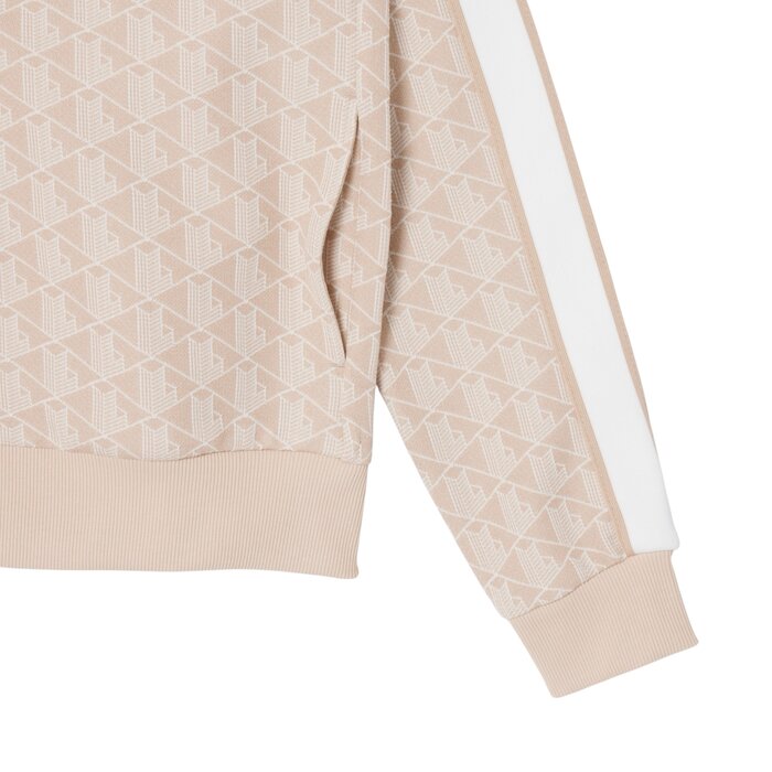 Lacoste Veste de survêtement zippée Paris jacquard -  Beige/Blanc