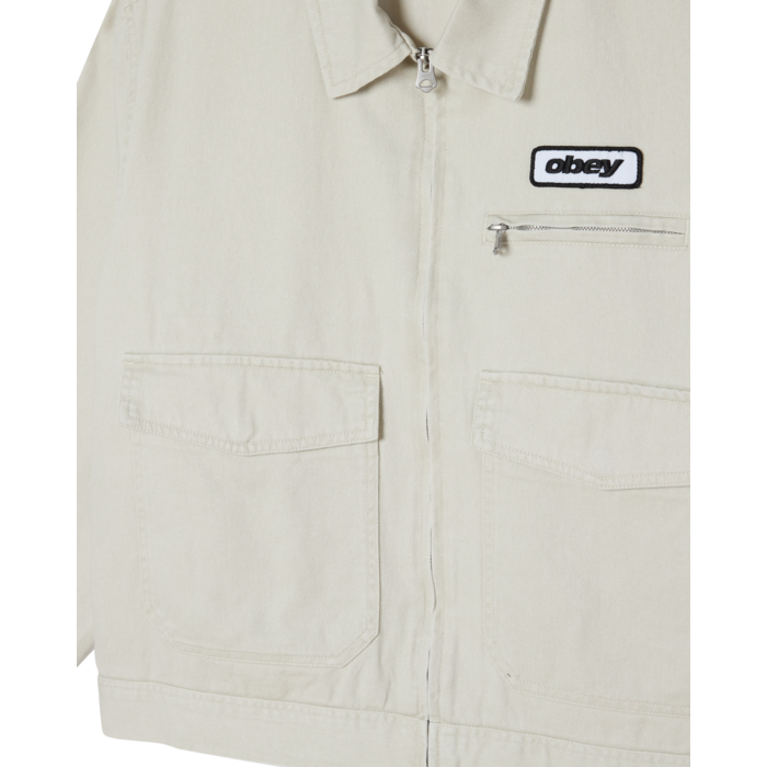 Obey Walter Work Jacket - Silver Birch Faded Wash