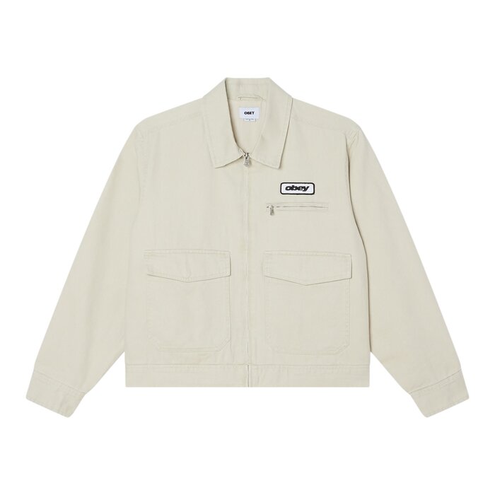 Obey Walter Work Jacket - Silver Birch Faded Wash