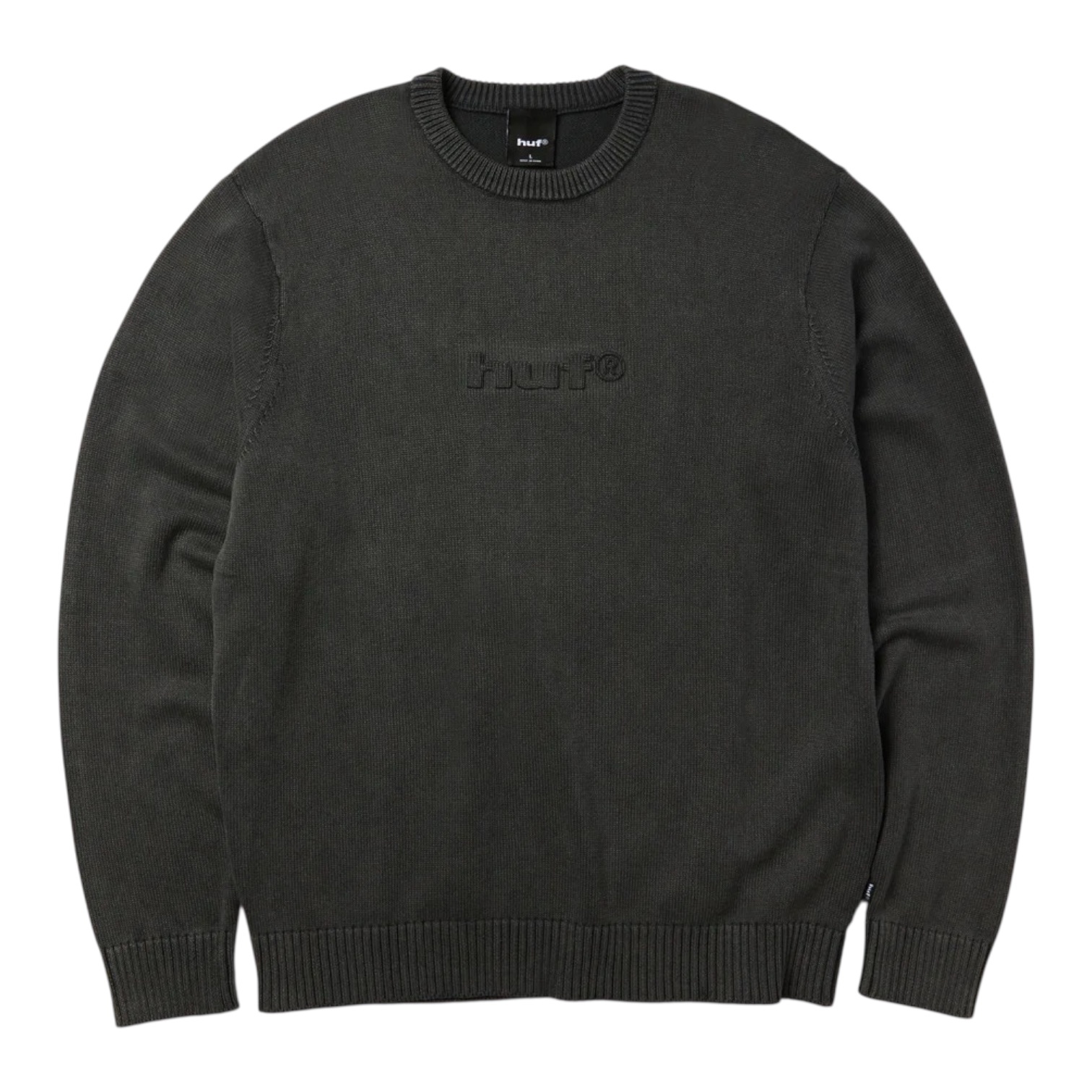 Huf Pacific Wash Embossed Crewneck - Black