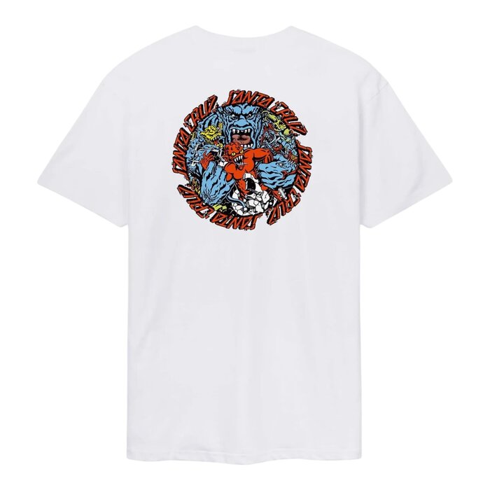 Santa Cruz Roskopp Monster Strip T-Shirt - White