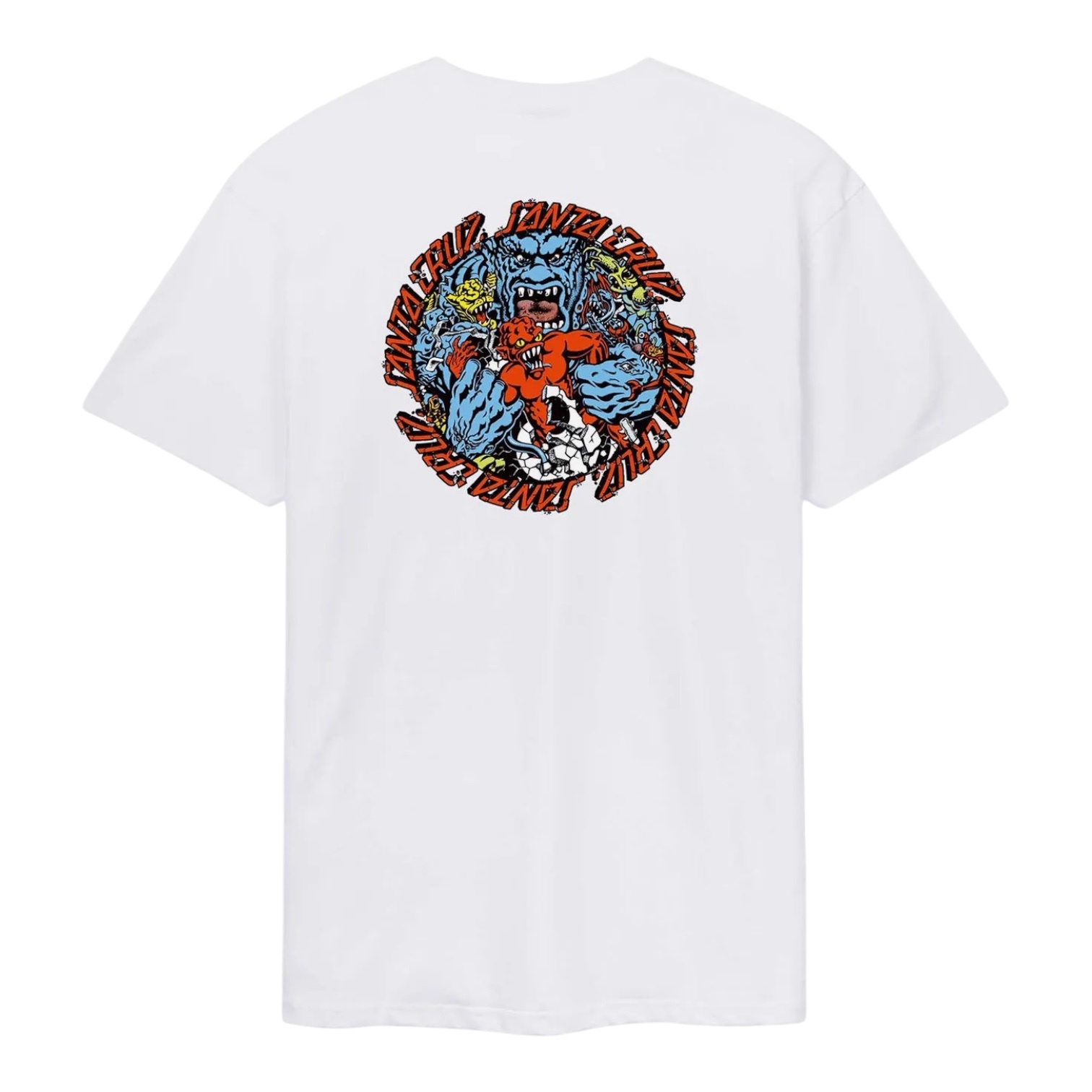 Santa Cruz Roskopp Monster Strip T-Shirt - White