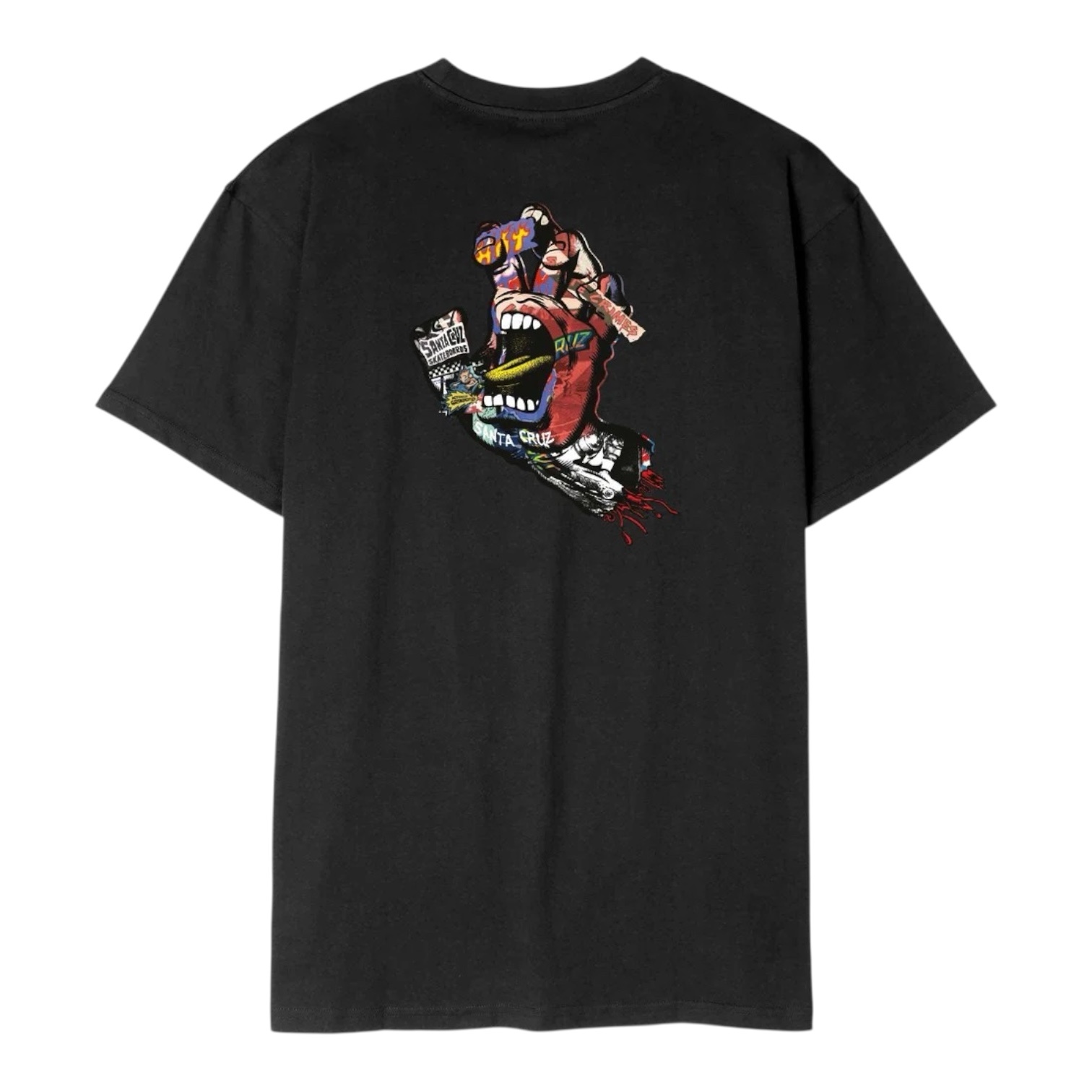 Santa Cruz Collage Hand T-Shirt - Black